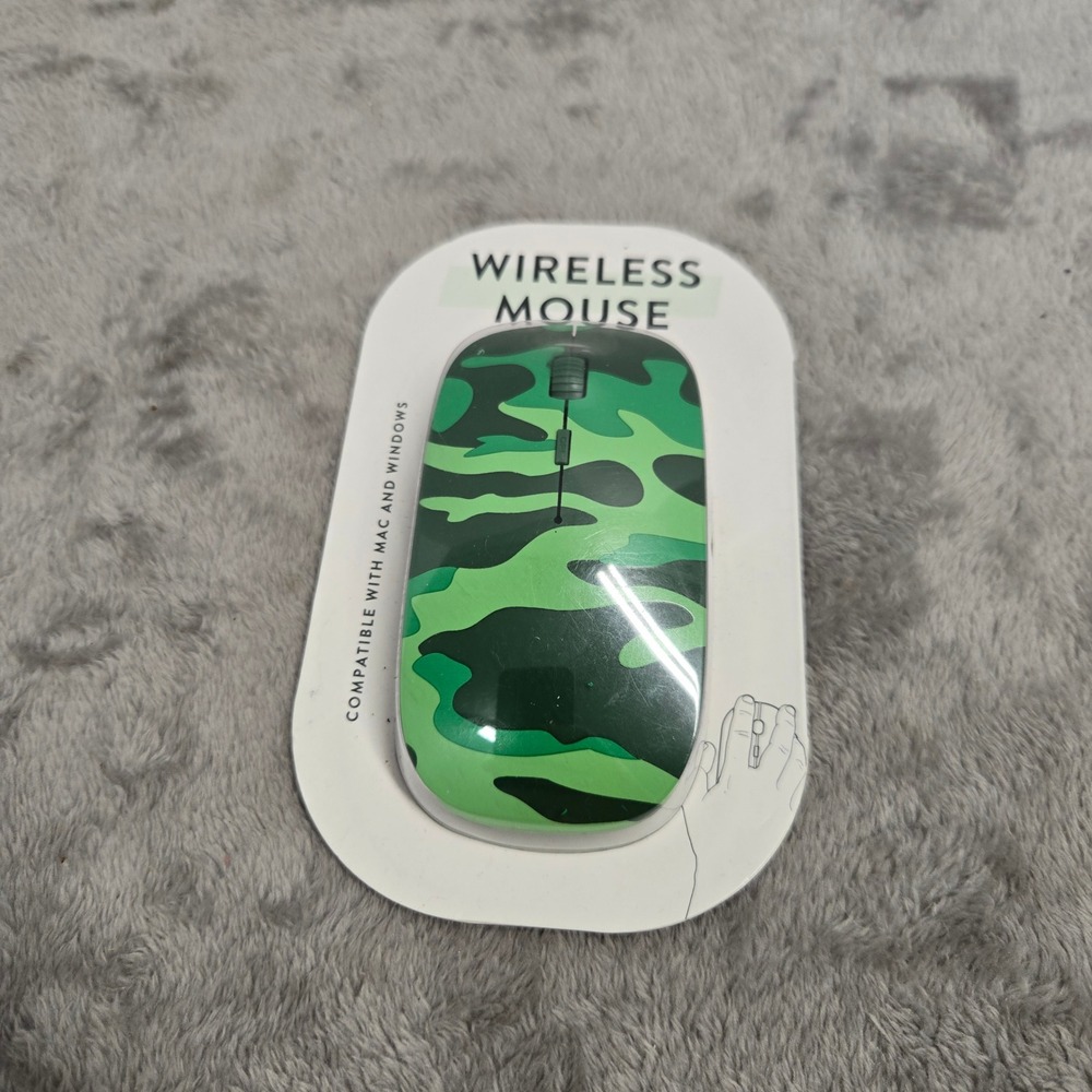 Vivitar Wireless Optical Mouse Green Camo SWM-TE41-CM Mac Windows Compatible